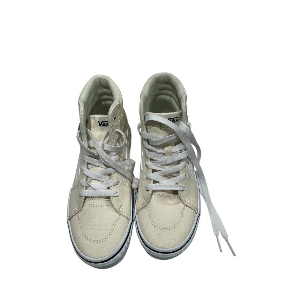 Vans Sk8-Hi Butterfly Embroidered High-Top Sneakers, Cream, Size 3.0 - Picture 2 of 7
